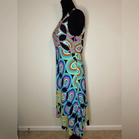 Anthropologie Kenzie Asymmetrical Dress- Groovy Multicolor- Retro Sz 8 NWT #785 - Picture 5 of 12